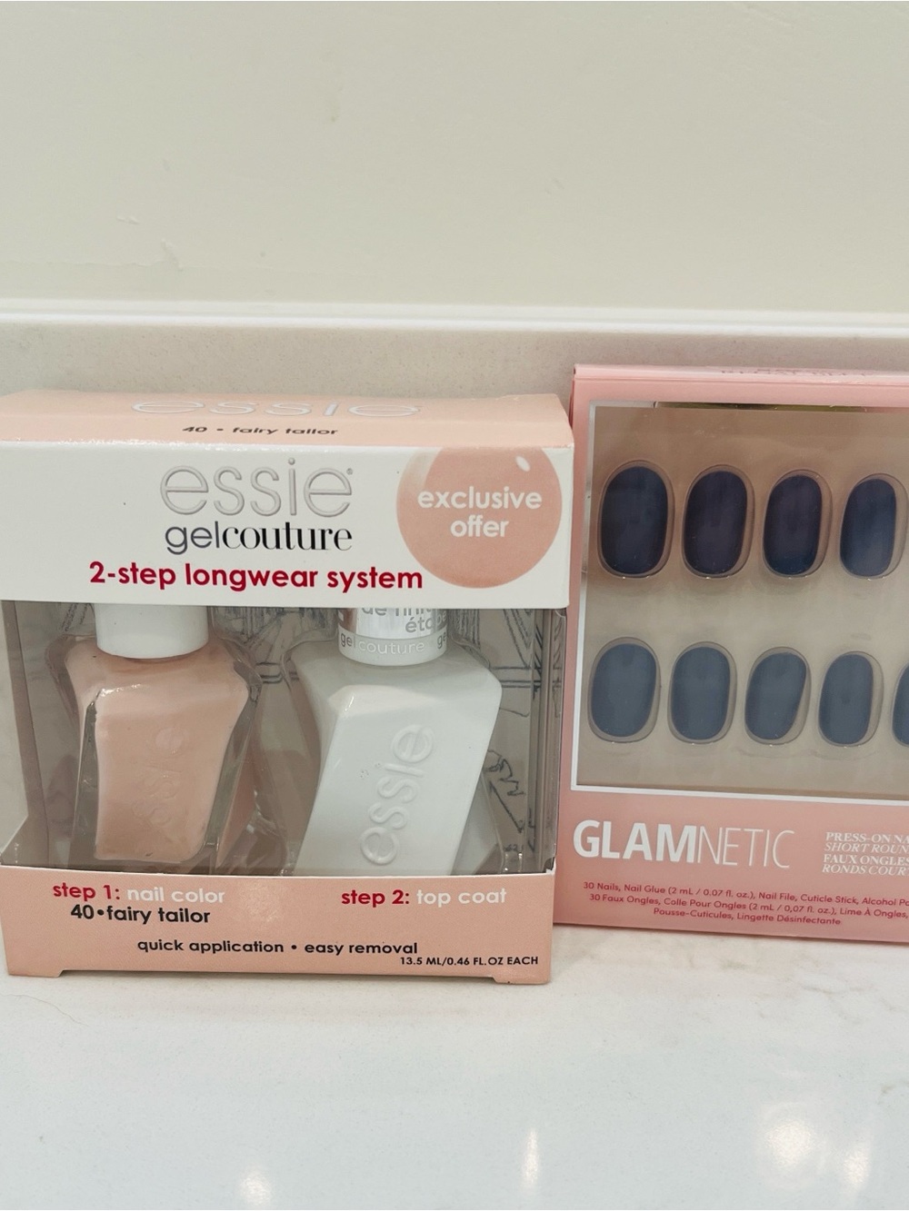 Essie Gel Couture Longwear Nail Polish Kit + Glamnetic Press-On Nails - 2 New